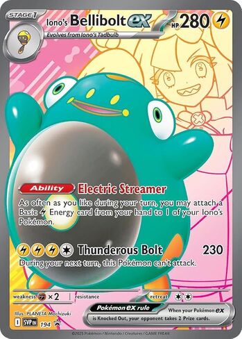 Iono's Bellibolt ex SVP 194 - Black Star Promo - Full Art - Foil Single Card in Kuwait