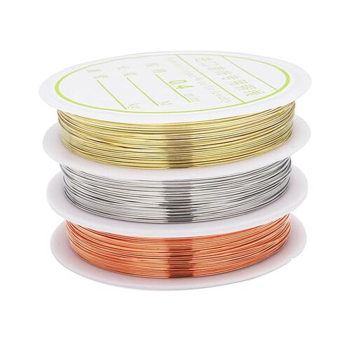 3 Pcs 24 Gauge Beading Wire Jewelry Making Craft Floral Wire Flexible Bead Stringing Thread for Bracelets Necklace DIY in Kuwait