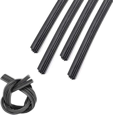 4 PCS Car Windshield Wiper Blade Refills, 28" Rubber Noise-reducing Insert Strip, DIY Cuttable Boneless Wiper Blades, Universal Replacement for Most Cars SUVs Trucks (Black) in Saudi Arabia