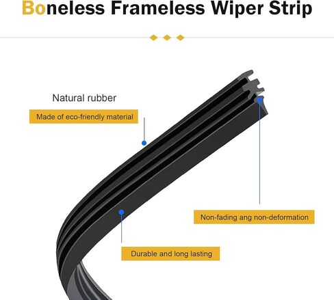 4 PCS Car Windshield Wiper Blade Refills, 28" Rubber Noise-reducing Insert Strip, DIY Cuttable Boneless Wiper Blades, Universal Replacement for Most Cars SUVs Trucks (Black) in Saudi Arabia