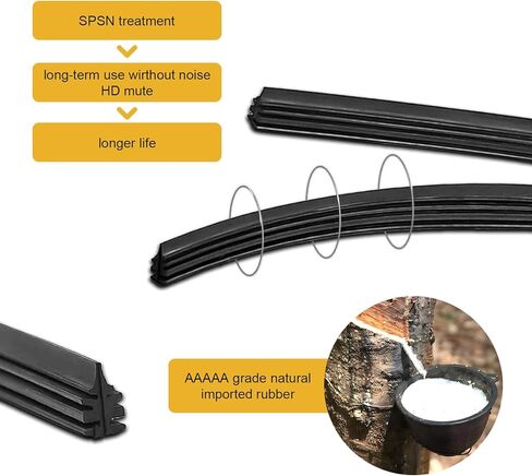 4 PCS Car Windshield Wiper Blade Refills, 28" Rubber Noise-reducing Insert Strip, DIY Cuttable Boneless Wiper Blades, Universal Replacement for Most Cars SUVs Trucks (Black) in Saudi Arabia