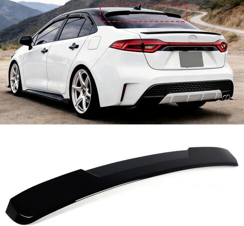 Roof Window Spoiler Compatible with Toyota Corolla 2020-2026, Gloss Black V Style Rear Top Wing Fits for All Models Sedan 4-Door 2020 2021 2022 2023 2024 2025 2026 in Saudi Arabia