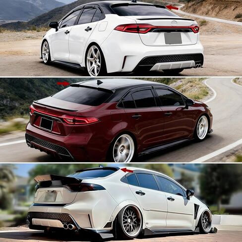 Roof Window Spoiler Compatible with Toyota Corolla 2020-2026, Gloss Black V Style Rear Top Wing Fits for All Models Sedan 4-Door 2020 2021 2022 2023 2024 2025 2026 in Saudi Arabia