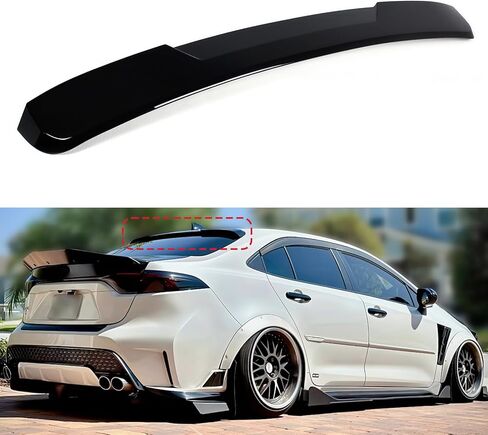 Roof Window Spoiler Compatible with Toyota Corolla 2020-2026, Gloss Black V Style Rear Top Wing Fits for All Models Sedan 4-Door 2020 2021 2022 2023 2024 2025 2026 in Saudi Arabia
