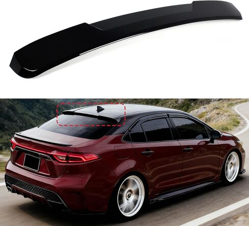 Roof Window Spoiler Compatible with Toyota Corolla 2020-2026, Gloss Black V Style Rear Top Wing Fits for All Models Sedan 4-Door 2020 2021 2022 2023 2024 2025 2026 in Saudi Arabia