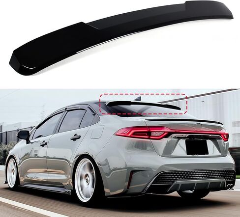 Roof Window Spoiler Compatible with Toyota Corolla 2020-2026, Gloss Black V Style Rear Top Wing Fits for All Models Sedan 4-Door 2020 2021 2022 2023 2024 2025 2026 in Saudi Arabia