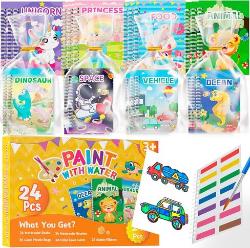 24 Coloring Books Party Favors for Kids, Bulk Mini Coloring Books Paint Sets for Kids, Goodie Bags Stuffer for Toddlers Paint Art Craft Toy Classroom Birthday Christmas Gifts in Saudi Arabia
