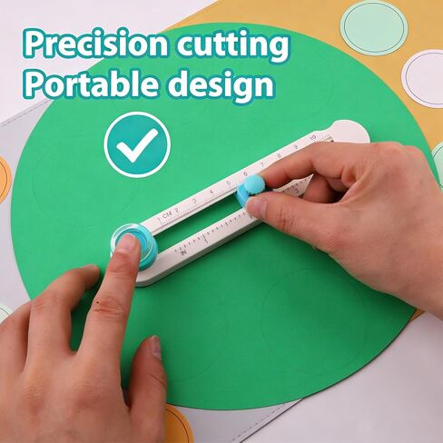 Circle Cutter for Crafts - Adjustable Rotarys Round Paper Cutters, Multi Purpose Diy Circle Cutter with Bottom Blade Guard for Scrapbooking, Card Making & DIY Crafts, Smooth Cutting(Size 2-20cm) in Kuwait