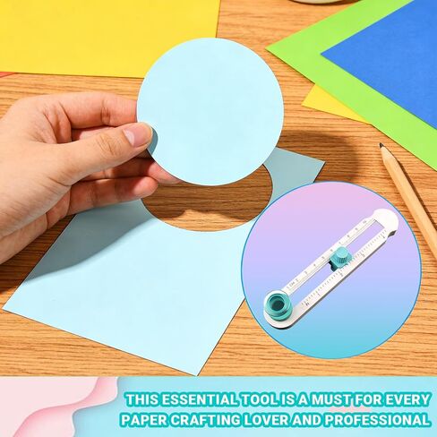 Circle Cutter for Crafts - Adjustable Rotarys Round Paper Cutters, Multi Purpose Diy Circle Cutter with Bottom Blade Guard for Scrapbooking, Card Making & DIY Crafts, Smooth Cutting(Size 2-20cm) in Kuwait