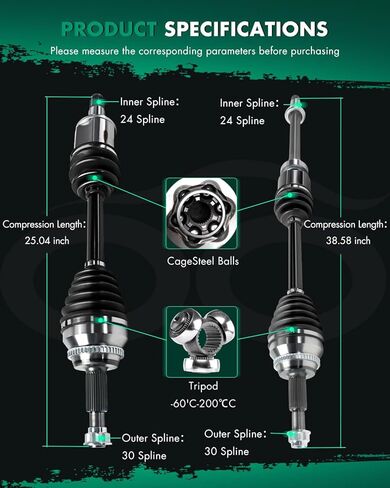 SCITOO 2 قطعة محاور السيرة الذاتية زوج أمامي لتويوتا لهايلاندر 3.3L 2006-2007 ، لكزس RX400h 3.3L 2006-2008 الجانب الأمامي الأيسر الأيمن NCV69035 66-5257 NCV69039 66-5258 in Kuwait