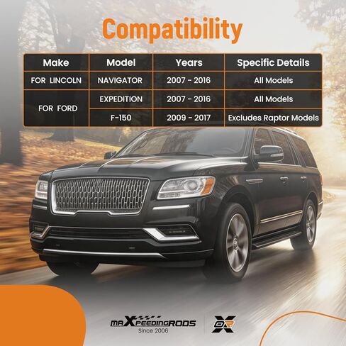 maxpeedingrods 6 قطع طقم التوجيه الأمامي أطراف قضيب الربط الداخلي الخارجي والأحذية لسيارة Ford Expedition 2007-2016 Ford F-150 2009-2017 Lincoln Navigator 2007-2016، EV800457 ES800515 ES800514 K150291 in Kuwait