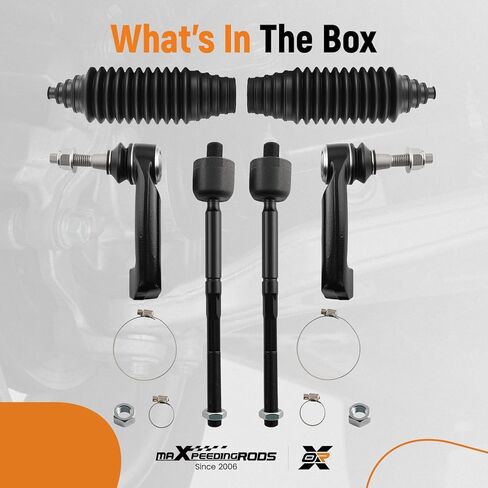 maxpeedingrods 6 قطع طقم التوجيه الأمامي أطراف قضيب الربط الداخلي الخارجي والأحذية لسيارة Ford Expedition 2007-2016 Ford F-150 2009-2017 Lincoln Navigator 2007-2016، EV800457 ES800515 ES800514 K150291 in Kuwait