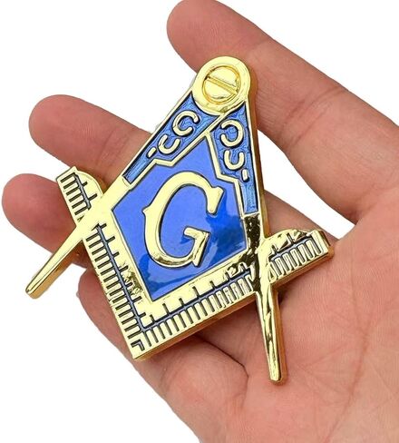Masonic Car Emblem, Freemason Square & Compass Auto Badge 3D Chrome Metal Decal for Car Truck SUV Motorcycle, Symbolic Mason Truck Motorcycle Decal Badge for Masonic Pride/Proud Mason/Freemason in Saudi Arabia