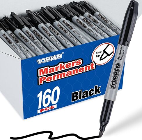 Permanent Markers Black 48 Count Fine Tip,Quick Drying Marker for Gift Card,Bulk Pens on Wood,Plastic,Paper,Metal,Mirror for Office School Classroom Home in Saudi Arabia