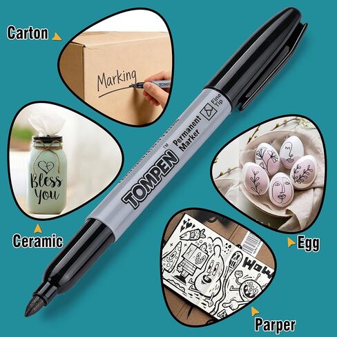 Permanent Markers Black 48 Count Fine Tip,Quick Drying Marker for Gift Card,Bulk Pens on Wood,Plastic,Paper,Metal,Mirror for Office School Classroom Home in Saudi Arabia