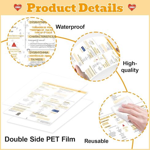 11Pcs EKG Rhythm Interpretation Posters Nursing Reference Interpretation Electrocardiogram Rapid Reference Guide ECG Guide Poster for Nurse Medical Students EMT Paramedic School Hospital Gift Supplies in Saudi Arabia