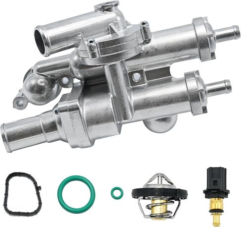 Upgraded Aluminium Thermostat Housing Compatible with Dodge Journey 2009-2020 Avenger Caliber,Jeep Compass Patriot Chrysler 200 Sebring 1.8L 2.0L 2.4L #OE 68003582AB in Saudi Arabia