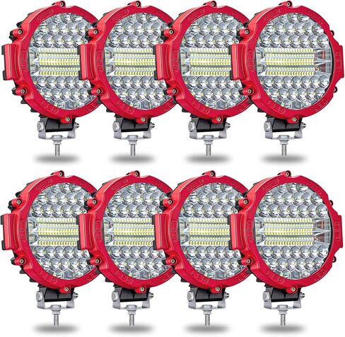 WINBANG 7 Inch Round Led Light Pod, 201W Round LED Offroad Lights Driving Light Bar Combo Beam Fog Lights with Wiring Harness for Pickup SUV ATV UTV Golf Truck Tractor, 6 Pack in Saudi Arabia