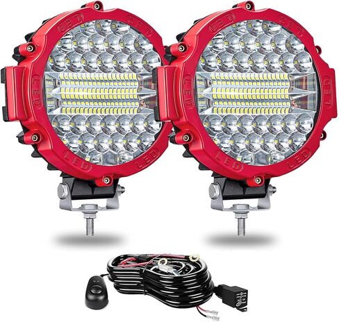 WINBANG 7 Inch Round Led Light Pod, 201W Round LED Offroad Lights Driving Light Bar Combo Beam Fog Lights with Wiring Harness for Pickup SUV ATV UTV Golf Truck Tractor, 6 Pack in Saudi Arabia