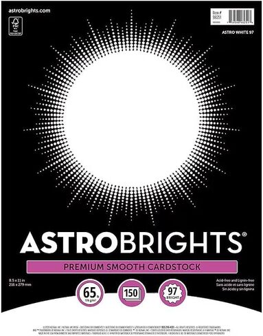 Astrobrights 65 رطل ورق مقوى، 8.5 بوصة × 11 بوصة، أبيض أسترو، 150 ورقة/عبوة in Kuwait