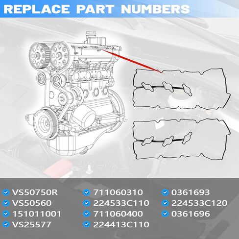 AUCERAMIC VS50750R غطاء الصمام طوقا صالح ل 2006-2011 هيونداي سوناتا أزيرا حاشية سانتا في فيراكروز كيا أمانتي سيدونا 3.3L 3.8L V6 in Kuwait