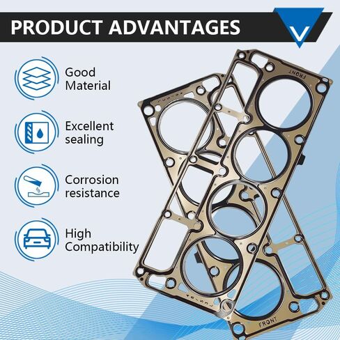 Full Head Gasket Set with 30 Head Bolts (150mm Equal Length) FIT 2004-2011 Silverado Sierra Tahoe Yukon 4.8L 5.3L V8, MLS Gaskets Replaces HS26282PT ES72173-1 Set in Kuwait