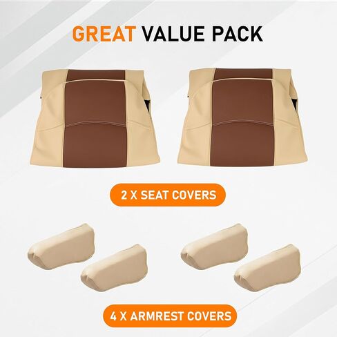 2-Pack RV Seat Covers for Captain Chairs, Faux Leather Motorhome Seat Protectors with Armrest Covers, Waterproof and Breathable Material for Class A Camper, Travel Trailer, Van in Saudi Arabia