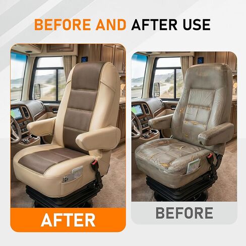 2-Pack RV Seat Covers for Captain Chairs, Faux Leather Motorhome Seat Protectors with Armrest Covers, Waterproof and Breathable Material for Class A Camper, Travel Trailer, Van in Saudi Arabia