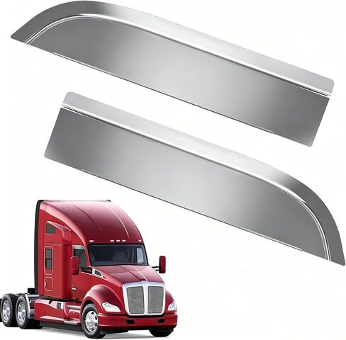 2 PCS Stainless Steel 8" Window Visors for Kenworth T680/T880, 3M Adhesive Installation, Reduce Wind Noise & Weather Protection for Kenworth T680/T880 Accessories in Kuwait