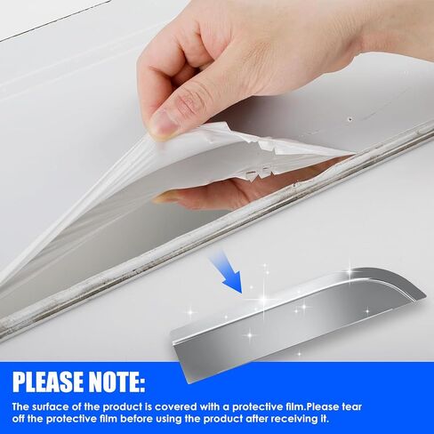 2 PCS Stainless Steel 8" Window Visors for Kenworth T680/T880, 3M Adhesive Installation, Reduce Wind Noise & Weather Protection for Kenworth T680/T880 Accessories in Kuwait