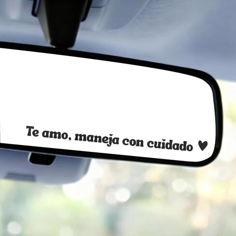 3 قطع من ملصقات المرآة Te Amo Maneja Con Cuidado، مقاومة للماء للرؤية الخلفية الإسبانية I Love You Mirror الشارات النسائية اللطيفة الملهمة لنافذة السيارة ومرايا الرؤية الخلفية in Kuwait
