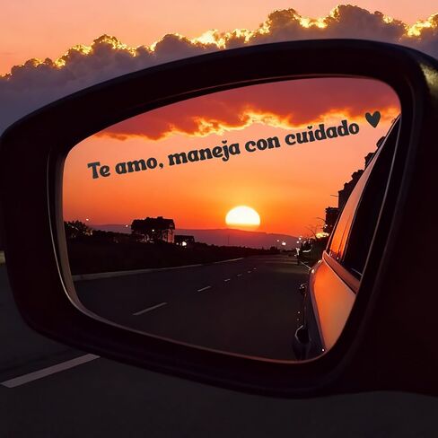 3 قطع من ملصقات المرآة Te Amo Maneja Con Cuidado، مقاومة للماء للرؤية الخلفية الإسبانية I Love You Mirror الشارات النسائية اللطيفة الملهمة لنافذة السيارة ومرايا الرؤية الخلفية in Kuwait