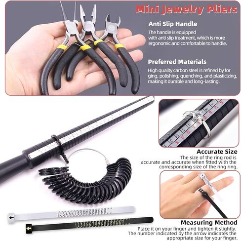 Hilitchi 1616Pcs Jewelry Making Supplies Kit, Jewelry Wires Crystal Beads Jewelry Making Repair Tools Jewelry Pliers Jewelry Findings and Beading Wires Wrapping and Beading in Saudi Arabia