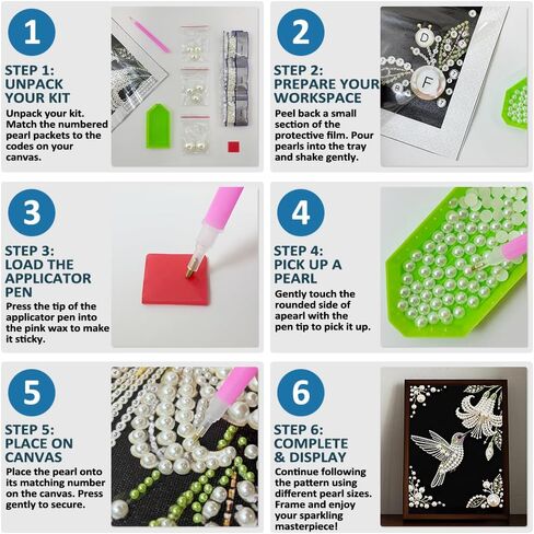DIADAY 5D DIY Pearl Painting Kit for Adults, Floral Pearl Art with Diamond Special Shape Rhinestones, 3D Relief Beads Craft Home Wall Decor Gift, 12 x 16 Inches in Kuwait