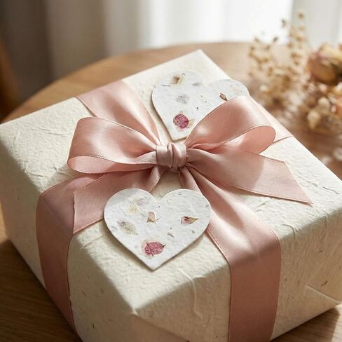 50 PCS Plantable Seed Paper, Heart Wedding Favors for Guests, Handmade Recycled Wildflower Sheets Gifts Cards for DIY Crafts, Baby Shower Wedding Favors Birthday Party, 7.2 x 6.3 cm / 2.85 x 2.5 in in Saudi Arabia