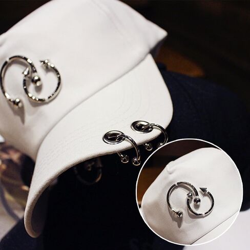 OULIGET Ring Chain for Baseball Hat,Metal Round Circle Shirt Clip Buckle,Hat Shoe Bag Clothes Decoration DIY,6 Pieces in Kuwait