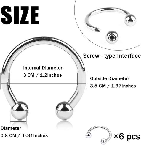 OULIGET Ring Chain for Baseball Hat,Metal Round Circle Shirt Clip Buckle,Hat Shoe Bag Clothes Decoration DIY,6 Pieces in Kuwait