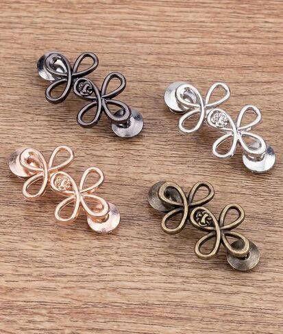 8 Sets Pant Waist Tightener, Adjuster Jean Buttons for Loose Jeans, Detachable Metal Waist Buckle Pants Clips for Skirts Sleeves in Kuwait