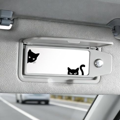 Rislobx Rearview Mirror Decal, 6PCS Black Peeking Cat Vanity Car Mirror Stickers, Vinyl Waterproof Car Window Decorative Sticker for Bottle Skateboard Motorcycle Notebook (Peeking Cat) in Kuwait