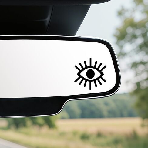 Rislobx Rearview Mirror Decal, 6PCS Black Peeking Cat Vanity Car Mirror Stickers, Vinyl Waterproof Car Window Decorative Sticker for Bottle Skateboard Motorcycle Notebook (Peeking Cat) in Kuwait