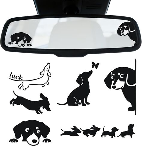 Rislobx Rearview Mirror Decal, 6PCS Black Peeking Cat Vanity Car Mirror Stickers, Vinyl Waterproof Car Window Decorative Sticker for Bottle Skateboard Motorcycle Notebook (Peeking Cat) in Kuwait