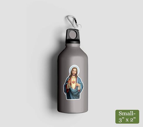 Jesus Sticker – Sacred Heart of Jesus Vinyl Decal – Christian Catholic God Stickers for Car Bumper Laptop, Bible, or Church (3" H) in Saudi Arabia