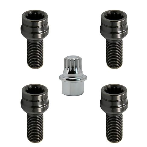 8D0601139F M14x1.5 Antitheft Wheel Bolts Lock Lug Nut Compatible with Audi/for VW Golf Jetta Beetle Passat 1985-2016 with Key (Black, 8D0601139F) in Saudi Arabia
