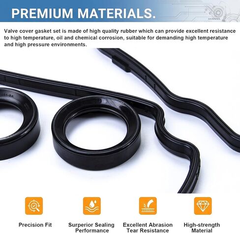 Sorello VS50767R Engine Valve Cover Gasket Set Compatible with Ford Edge Flex Fusion Taurus Taurus X, for Lincoln MKS MKZ MKT MKX, for Mazda 6 CX-9, for Mercury Sable, 3.5L 3.7L V6 Replaces VS50490 in Saudi Arabia