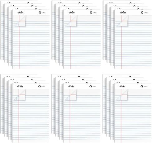ViVin Legal Pads 8.5 x 11 Inch, Wide Ruled Note Pads, 6 Pack, 50 Sheet/Pad, Notepads for Office Home School, 300 Sheets, Perforated Writing Pads, Canary Yellow Paper in Saudi Arabia