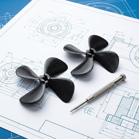 Toddmomy RC Boat Propellers, 50mm 4-Blade CW CCW Props with 4mm Shaft, PC Plastic Replacement Parts for Submarine and Bait Boats, Fishing Cargo Ships & Models in Kuwait