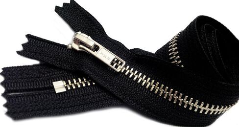YKK® Sale 7 بوصات سحاب معدني من النيكل YKK #5 مغلق من الأسفل - أسود (1 سحاب/عبوة) in Kuwait