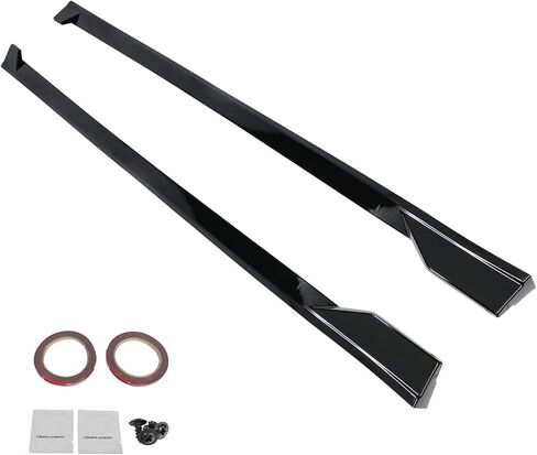 IKON MOTORSPORTS, Side Skirts Extension Compatible with 2025-2026 Toyota Camry SE XSE Nightshade, TRD Style PP Polypropylene Gloss Black Rocker Panel Splitter Side Underbody Spoiler in Kuwait