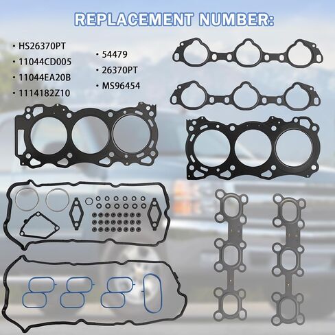 مجموعة حشية رأس أسطوانة المحرك متوافقة مع سيارة نيسان سوزوكي 4.0 لتر V6 2005-2020 خط الاستواء باثفايندر فرونتير NV1500 NV2500 NV3500 Xterra، استبدال#HS26370PT HSHB3042 in Kuwait