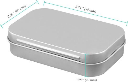 100 PCS Small Rectangular Hinged Tin, 3.7 x 2.3 x 0.8 inch Empty Tins Box, Metal Box Hinged Containers with Lid for Candies, Crafts, Jewelry in Saudi Arabia